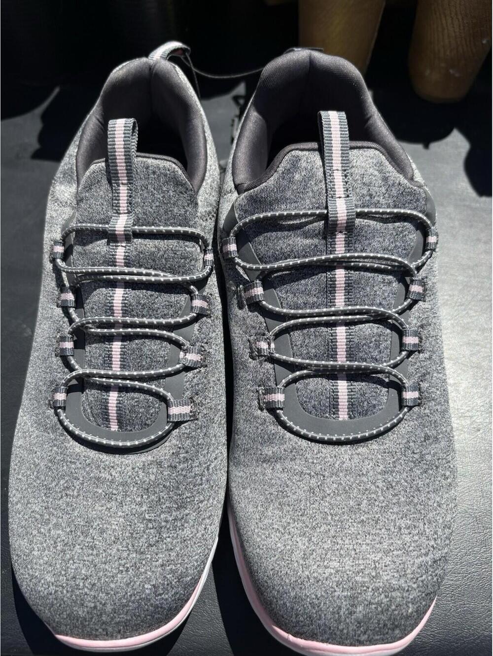 Athletic Works Women's 9.5 Wide Odor Control  Sneakers Shoes Gray Pink